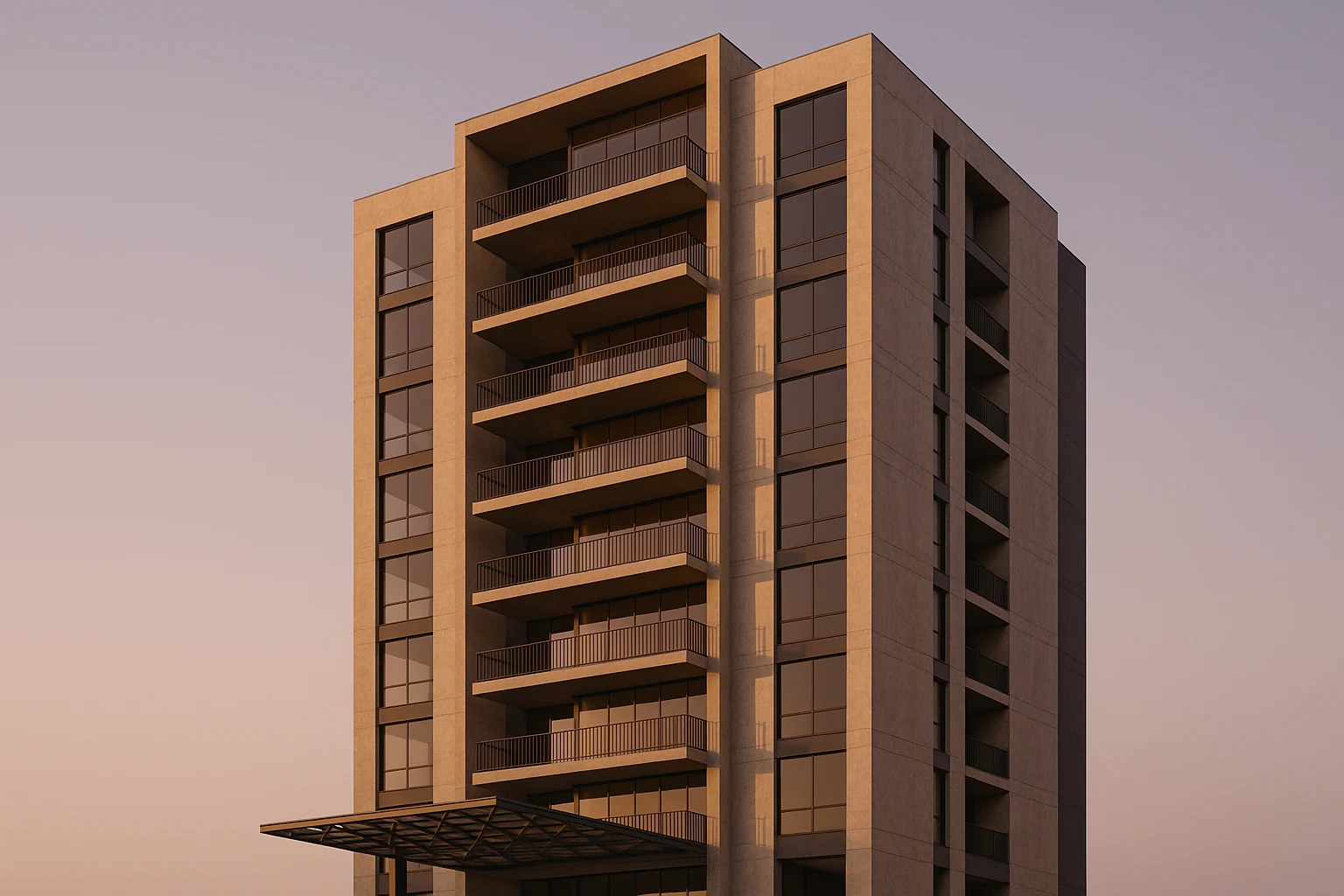 Fachada condominial em Piracicaba